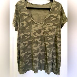 Women’s plus size camo shirt.